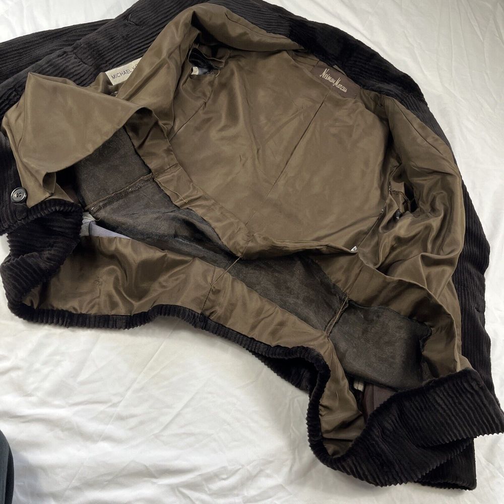 Neiman Marcus Exclusive Michael Kors Velvet Blazer Coat Brown/chocolate Sz US 8 - Picture 13 of 16